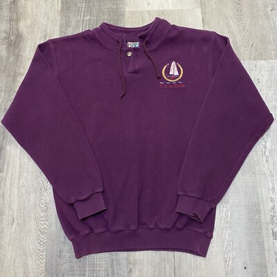 Vintage Outfit USA Dark Purple Camden New Jersey Drawstring High Neck  Sweatshirt