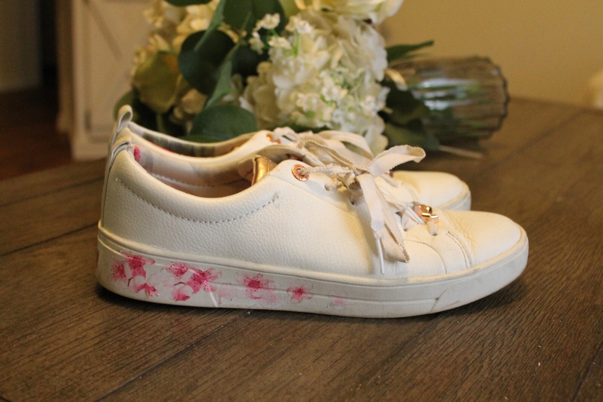 Ted Baker Roully Printed Sole Tennis Trainer Sneakers White