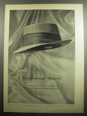 1957 Cavanagh Hats Advertisement - Bruce Barton