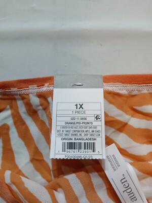 Women's Mesh Hi-Cut Briefs - Auden Orange/Zebra Print Size 1X | eBay