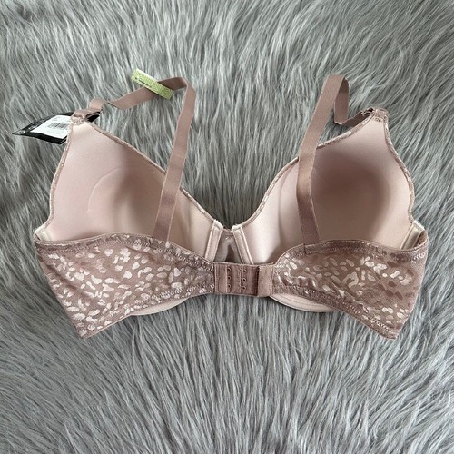 Maidenform T-Shirt Reggiseno Donna Taglia 40DD Beige Leopardato Ferretto Chiusura Schiena - Foto 4 di 7