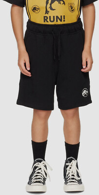 $70 Molo x Jurassic World Kid Boys Black Embroidered Track Shorts Size 10
