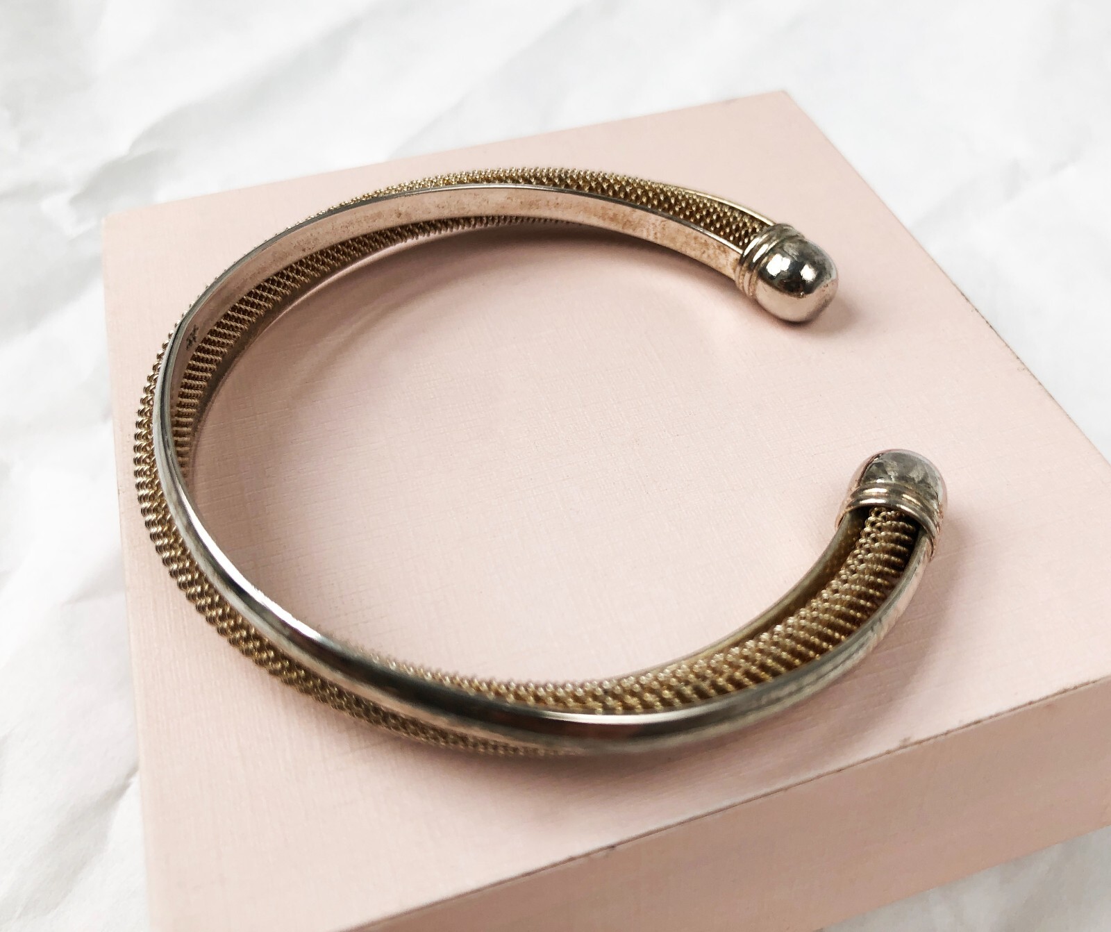 Mesh open bangle sterling silver, basic accent st… - image 10