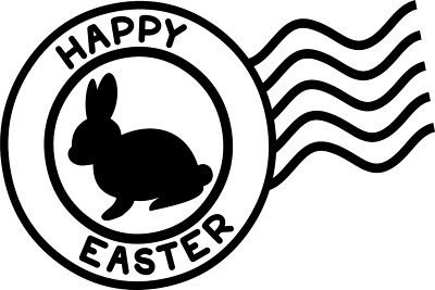 Frohe Ostern Hase Stempel Vinyl Aufkleber Sticker für Auto/Fenster/Wand