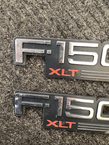 1992 1993 1994 1995 1996 FORD F-150 XLT FRONT FENDER EMBLEMS - Picture 3 of 4