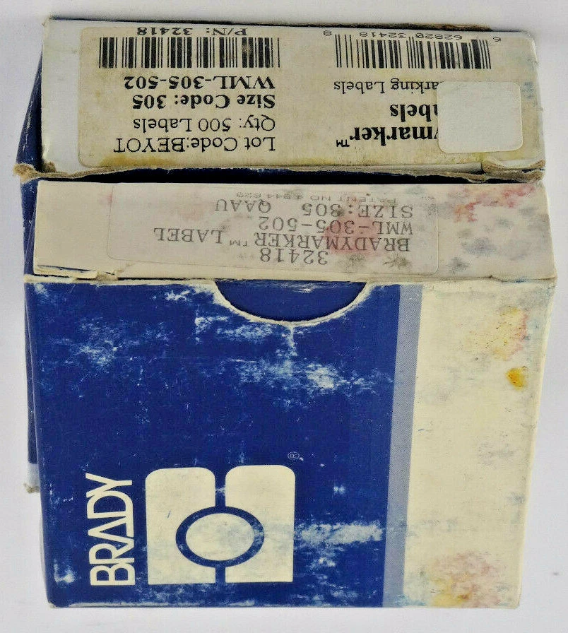 2 Boxes - Brady WML-305-502 Wire Marking Labels 500x2 32418 White *BOX DAMAGE*  - Image 4 of 4