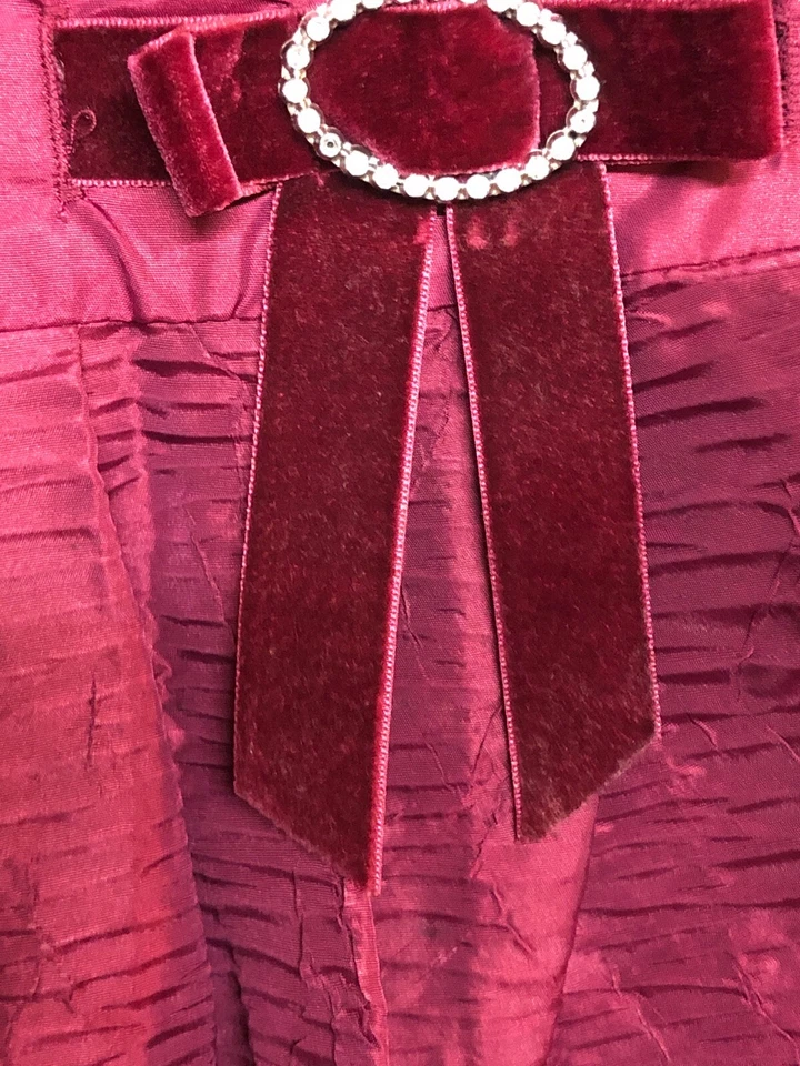 George девочка бордовый пузырь юбка с бархатной лентой и серебряная брошь размер 5 - Изображение 4 из 4