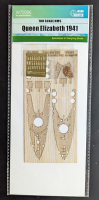 Wood Hunter W70096 -  1:700 WOODEN DECK for QUEEN ELIZABETH 1941, Trumpeter Kit