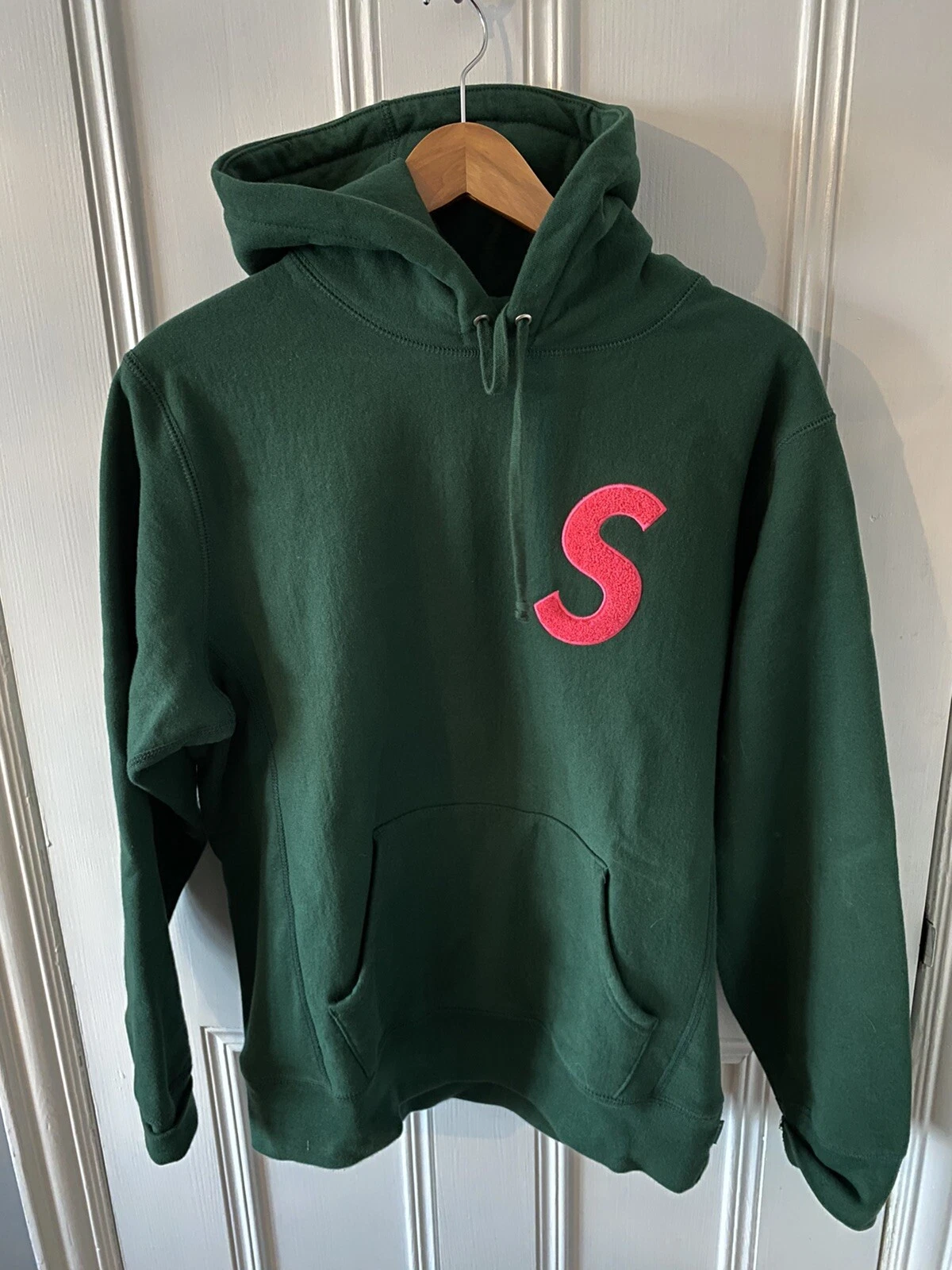 Felpa con cappuccio Supreme S logo 2019 Deadstock verde medio