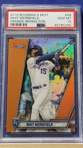 Whit Merrifield - 2019 Bowman's Best Oriange Refractor  PSA 10  #2/25