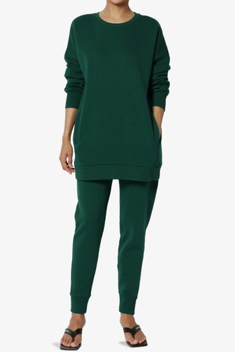 TheMogan S~3X Lounge Fleece Crew Hood Pullover Sweatshirt Jogger Sweat Pant SET - Picture 87 of 194