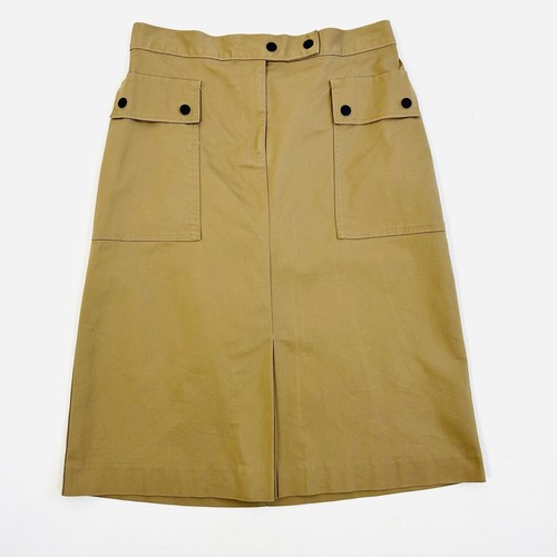 M&S Skirt UK 12L Tall A-line Box Pleats Retro 70s Utilitarian Minimalist - Picture 15 of 24