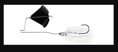 DUO Realis Buzzbait 1/2 oz - Mat Black White Shad Bass Topwater Buzz Bait Bladed