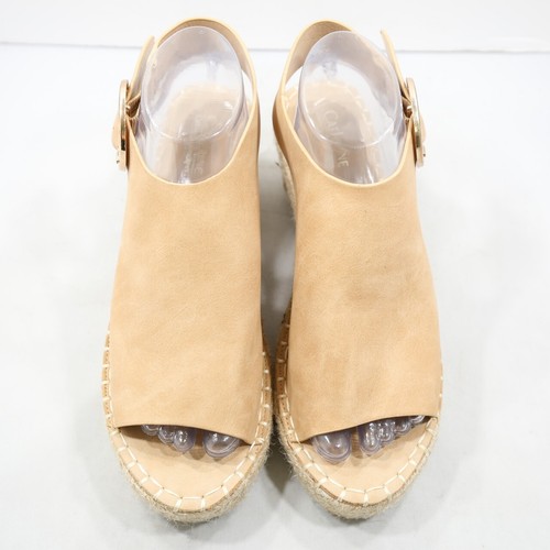 Catherine Malandrino Cirkly Tan Faux Leather 2.5" Wedge Espadrille Sandals - 8.5 - Picture 6 of 7