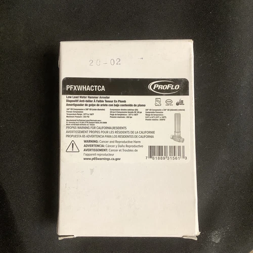 Hammer Arrester PROFLO Low Lead Water Hammer Arrestor PFXWHACTCA N8 - Picture 2 of 2