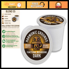 Organic Mushroom Coffee Pods - Dark Roast with Lion's Mane, Reishi Chaga - 34