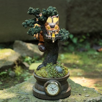 Studio Ghibli My Neighbor Totoro Diorama Table Clock on a Pine