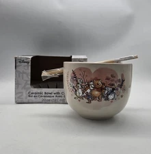 Disney Winnie the Pooh 20 oz Ceramic Ramen Bowl with Bamboo Chopsticks 