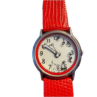 RARE Disney Time Works  101 Dalmatians Watch Puppy - Paw Prints Rotating Bones 