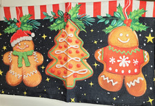Christmas Gingerbread Winter Throw Pillow Cover Holiday 12 x 20 inches