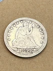 1854 P Mint with ARROWS SEATED LIBERTY QUARTER  FINE DETAILS Coin