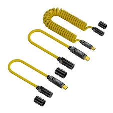 140W Super Fast Charging Data Cable 20Gbps USB C to USB C Spring Cable Type C