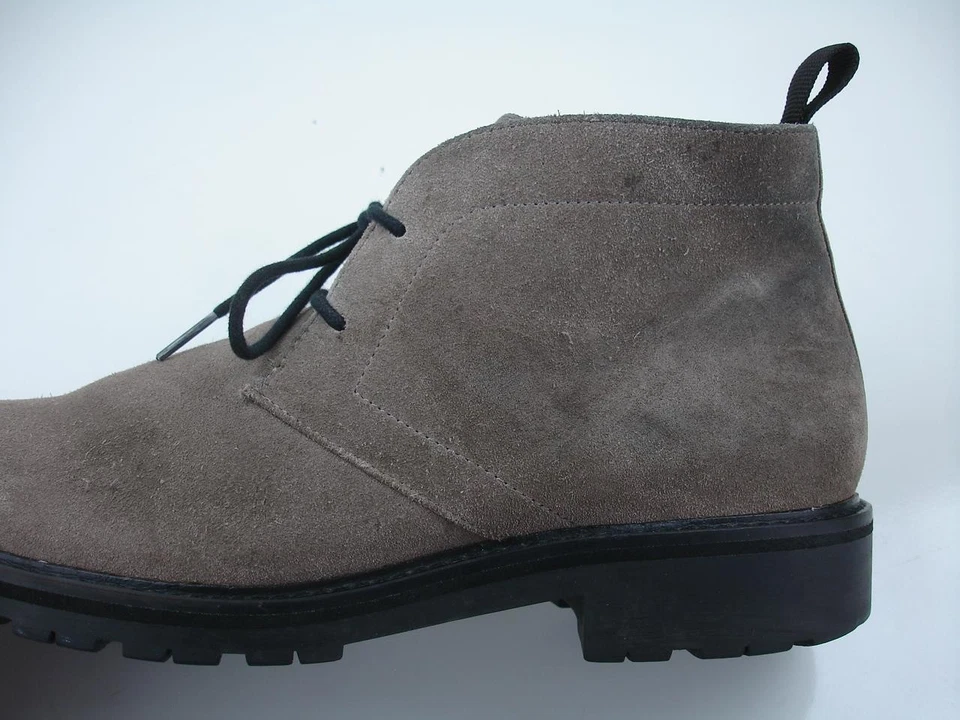 Calvin Klein 男式 8.5 M Ultan 踝靴 军队疲劳灰褐色 小牛 麂皮绒 皮革 — 第 2/4 张图片