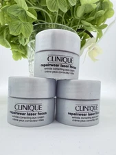 3 Clinique Repairwear Laser Focus Wrinkle Correcting Eye Cream .17oz Ea =Full Sz