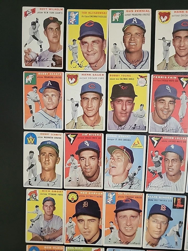 Lote de tarjetas de béisbol 1954 Topps - 31 diferentes - con Ted Kluszewski y Hoyt Wilhelm Foto 2 de 4