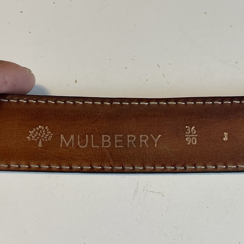Cinturón MULBERRY Caballeros Vintage Cinturón de vestir de cuero negro. 36”. 90cm. - Imagen 12 de 17