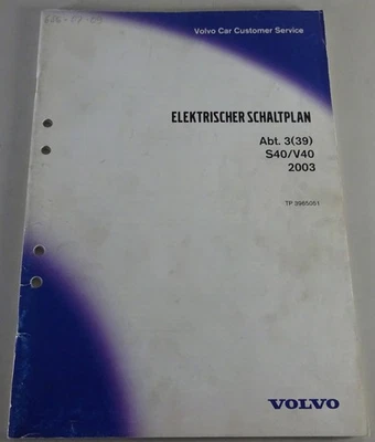 Werkstatthandbuch / Elektrische Schaltpläne Volvo S40 / V40 Bj. 2003 Stand 03/02 - Bild 1 von 4
