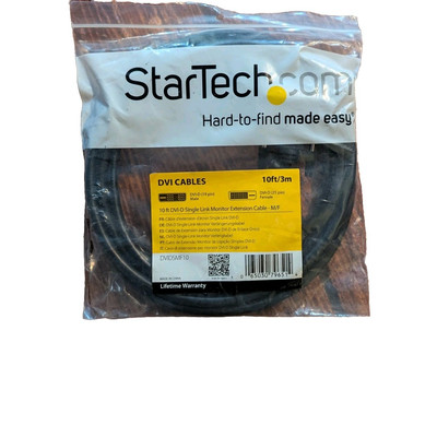 StarTech 10Ft  DVI-D Single Link Monitor Extension Cable M/F DVIDSMF10 DVI Cable