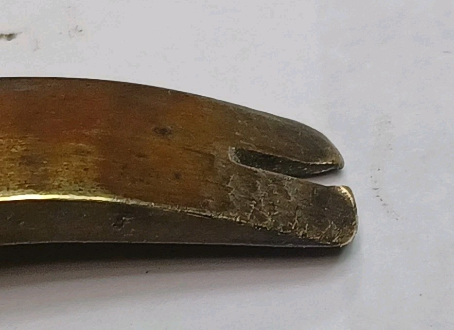 Antique Brass Container With Small Brass / Copper Pry-Bar, No Maker's Mark