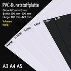 Hart PVC Platte Zuschnitt 0,2-2mm Technischer Kunststoff Matt Weiß Schwarz Tafel