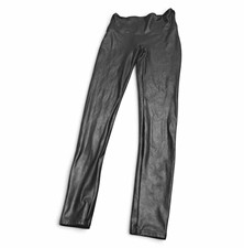 SPANX Womens Black Faux Leather Leggings M At...