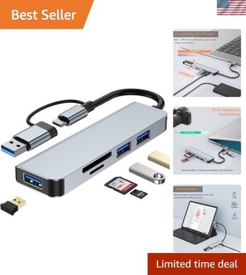 Ultra-Slim Aluminum USB Hub: 3 USB 3.0 Ports & Card Reader for Multi-Device Use