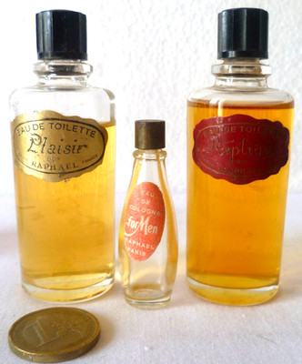 3 ALTE FLASCHEN PARFÜMPROBEN RAPHAEL REPLIK PLEASURE FOR MEN