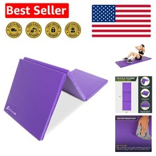 Compact Purple Tri-Fold Mat 6'x2' - Perfect for Gymnastics and Core Workouts
