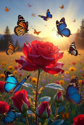 #ad #ad Flower Rose Magical 4K Wallpaper Digital Art HD Animal Printable Kids Room 1048 $0.99