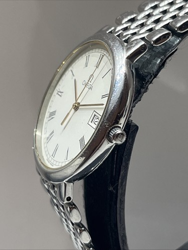 Herren Armbanduhr Edelstahl Quarz Omega De Ville mit Boxen und Booklet - Bild 5 von 11