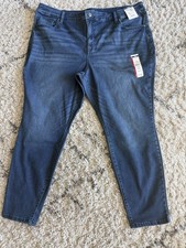 Terra  Sky Women's Plus Size High Rise Skinny Blue Denim Jeans Stretch Pockets