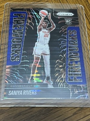 2025 WNBA Prizm Saniya Rivers Blue Pulsar Fireworks /199 Connecticut Sun Rookie
