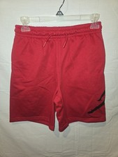 Nike Air Jordan Boy's Red Fleece Shorts Drawstring Pockets Size L