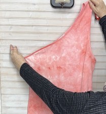 NWOT Fashion Nova Women’s 3X Coral Tie-Dye Ribbed 1-Shoulder  Maxi Dress w/ Slit