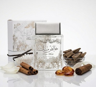 Lattafa Pure Musk Khalis 100ml EDP + Deodorant Set White Musk Unisex EMS مسك 