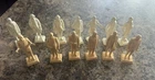 13 Vintage Marx US Presidents Figures Unpainted 2 3/4" Washington Lincoln FDR