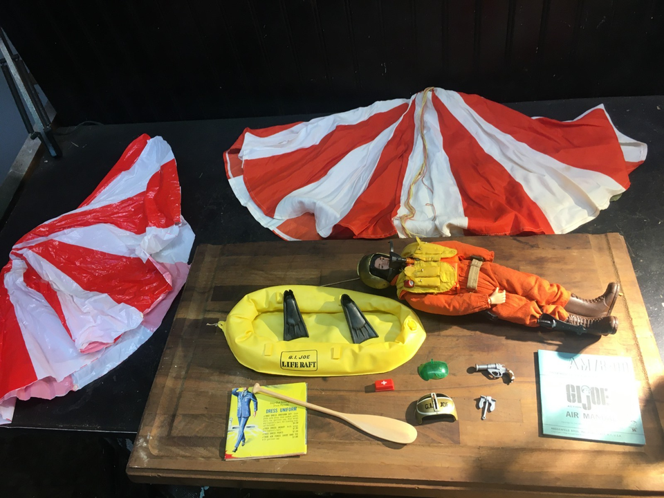1964 GI Joe Action Pilot, Parachute, Life Raft Air Manual, Assorted ...