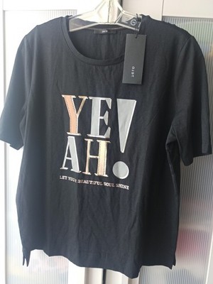 Mode Von Zero: Schwarzes Shirt, Mit Print, Größe 42, Neu Mit Etikett