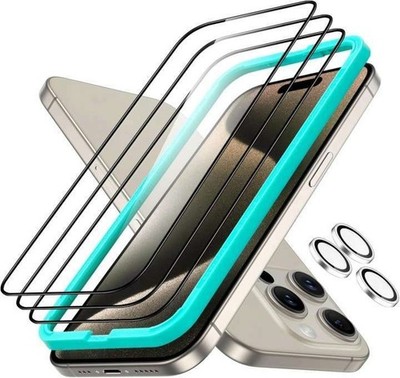 Gehärtetes Glas ESR Armorite Series 3+1er-Pack für das Apple iPhone 15 Pro