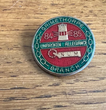 RARE UNISSUED SAMPLE GRIMETHORPE   -1984 Miners Strike Badge,  miners pit check.